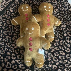 Christmas trio of gingerbread throw pillows